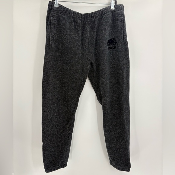 Roots men organic original grey comfy lounge everyday sweatpants size large - Picture 1 of 13